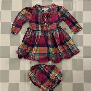 Ralph Lauren Multicolor Plaid Baby Outfit